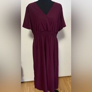 SHEIN Burgundy Midi Dress